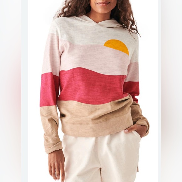 Faherty Tops - Faherty Soleil Hoodie Hoody Sorbet Soleil Color 100% Organic Cotton S